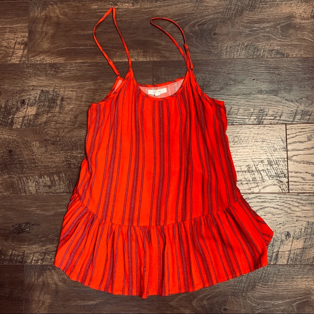 Red peplum tank top